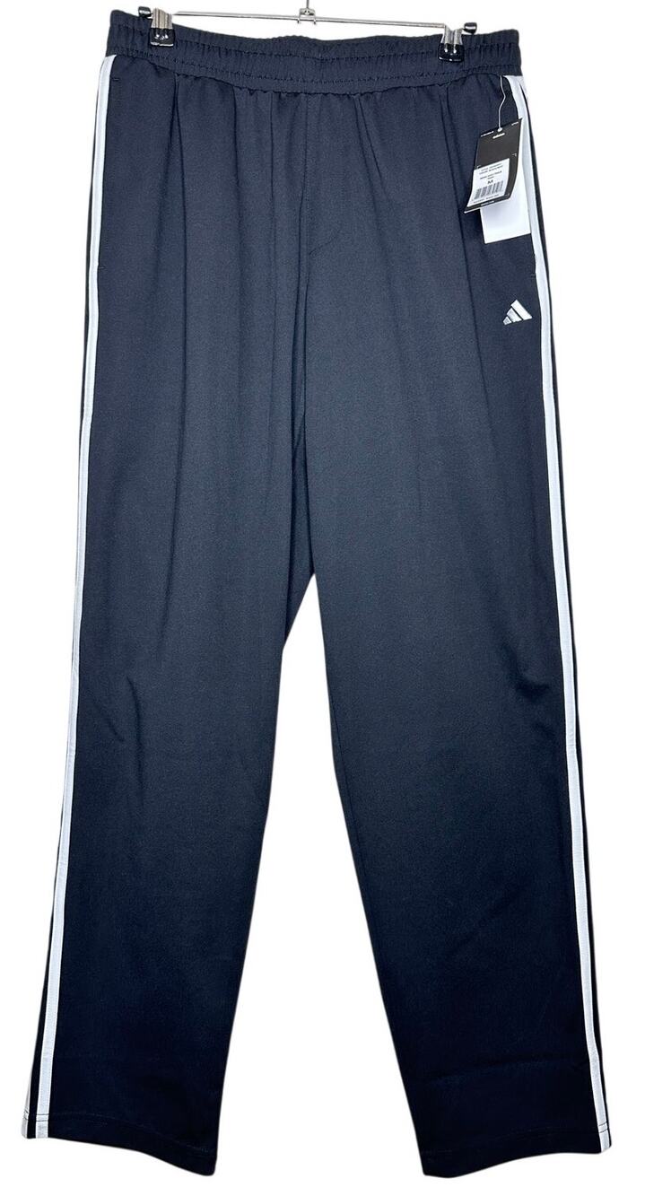 Adidas Mens Golf Track Pants Black White Stripe Size Medium NWT - Picture 1 of 9